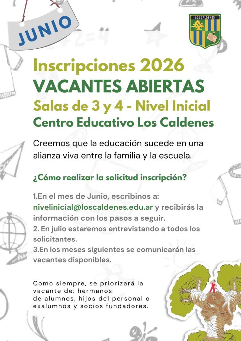 El Centro Educativo Los Caldenes abre la inscripción para el Ciclo Lectivo 2026