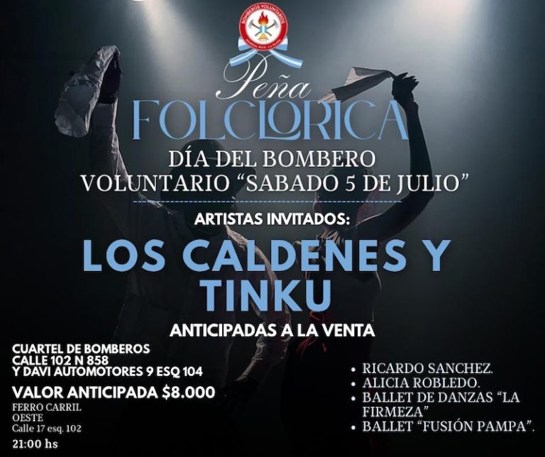 Bomberos Voluntarios invita a su gran peña folclórica este sábado