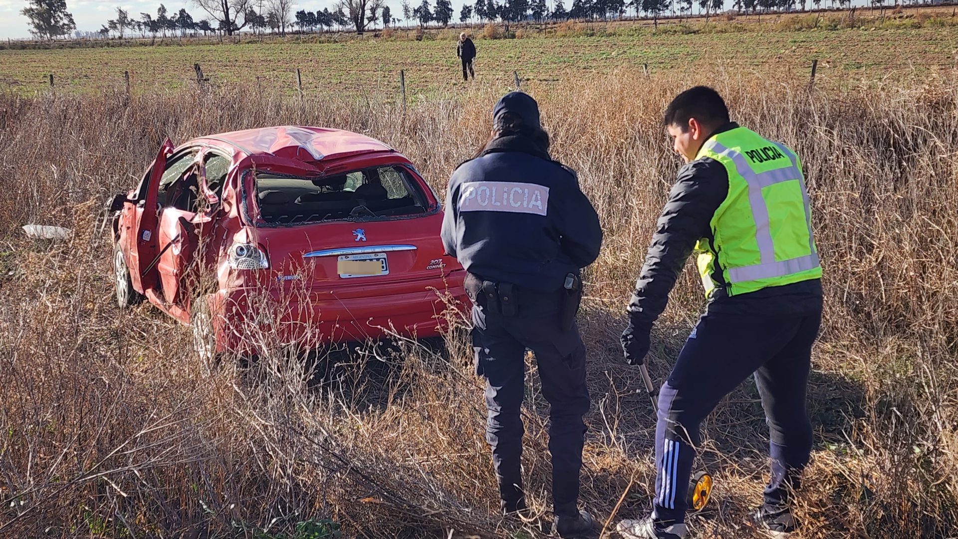 Un hombre fue hospitalizado en General Pico tras volcar en la ruta frente a Trili