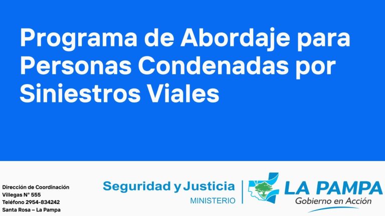 Nuevo programa para personas condenadas por siniestros viales