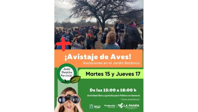 Actividades de Avistaje de Aves en el Jardín Botánico Provincial durante las Vacaciones de Invierno