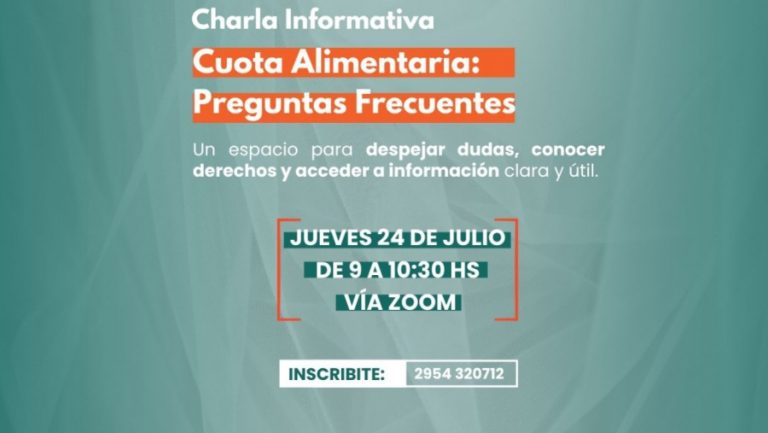 Charla on line para aclarar dudas sobre cuota alimentaria