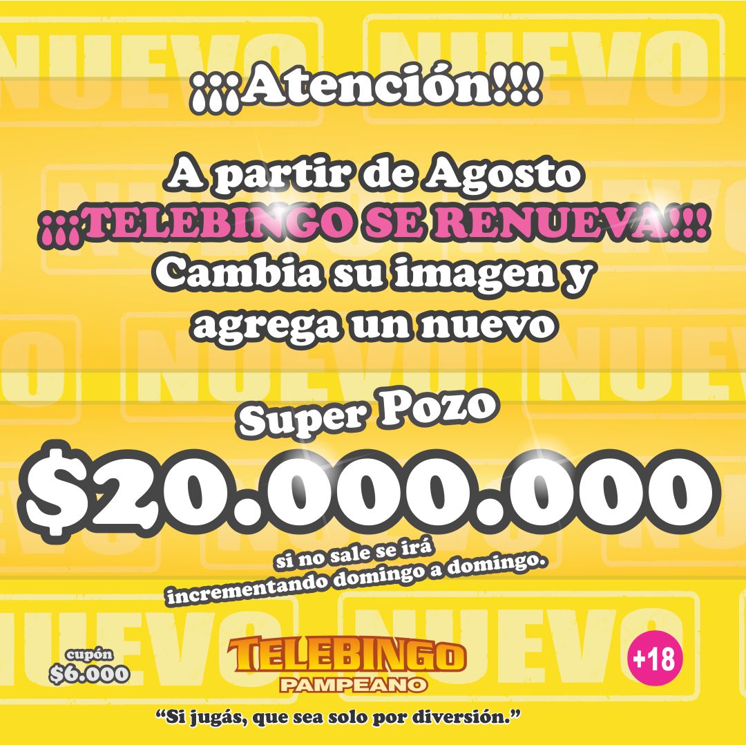 Telebingo Pampeano se renueva con un Super Pozo inicial de $20.000.000