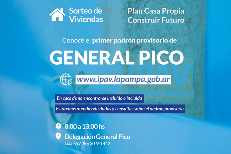Viviendas del IPAV en General Pico: ya se puede consultar el padrón provisorio de postulantes