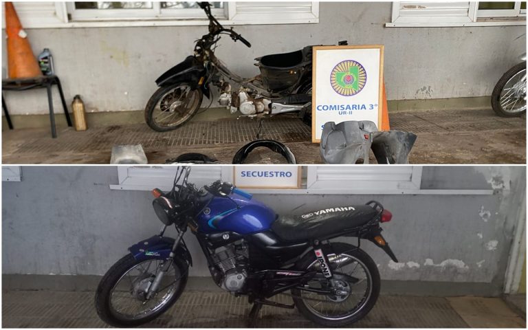 Eficaz accionar de la Comisaría Tercera: recuperan dos motos robadas y hay un mayor detenido y tres menores implicados