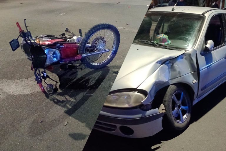 Fuerte choque entre una moto y un auto: un joven de 22 años está en terapia intensiva con pronóstico reservado y evalúan trasladarlo al Hospital Favaloro