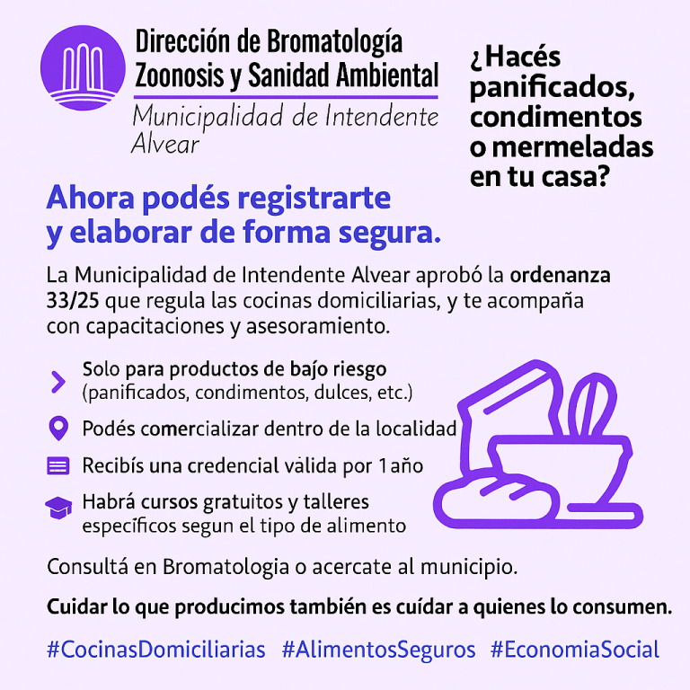 Intendente Alvear impulsa la Salud Pública con nueva campaña antirrábica y formación para cocinas domiciliarias