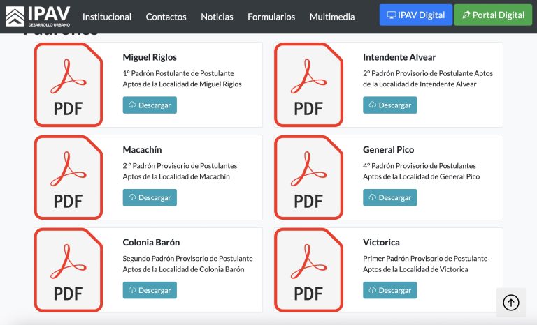 Viviendas del IPAV: ya se pueden consultar los padrones provisorios en General Pico y otras localidades de La Pampa