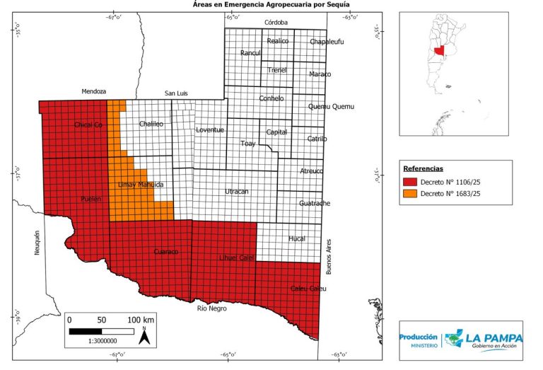 Gobierno amplía la Emergencia Agropecuaria en Chalileo y Limay Mahuida