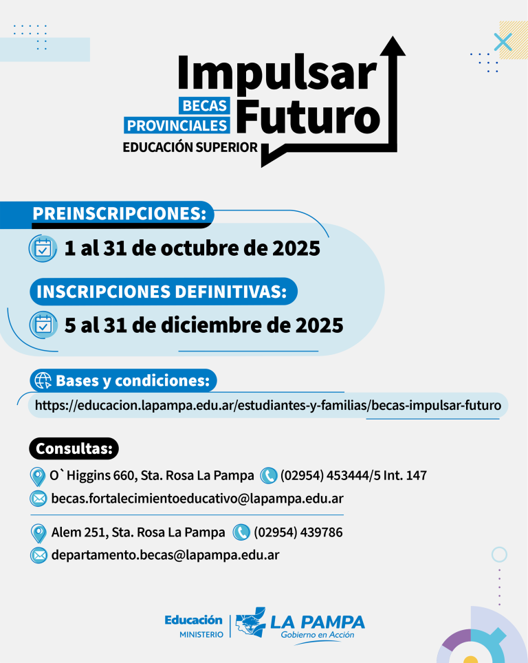 La Pampa lanza programa de becas de $300.000 para estudios superiores