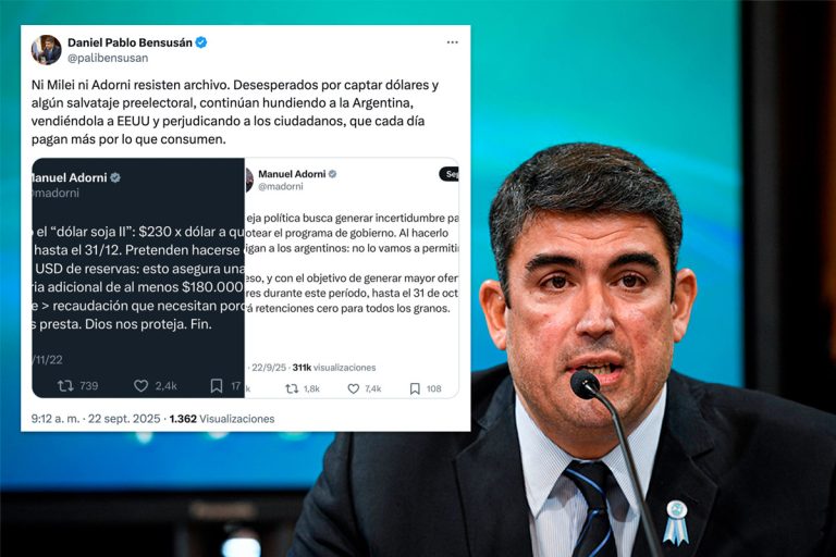 Daniel Bensusán cruzó al Gobierno por la quita de retenciones: “Ni Milei ni Adorni resisten archivo”