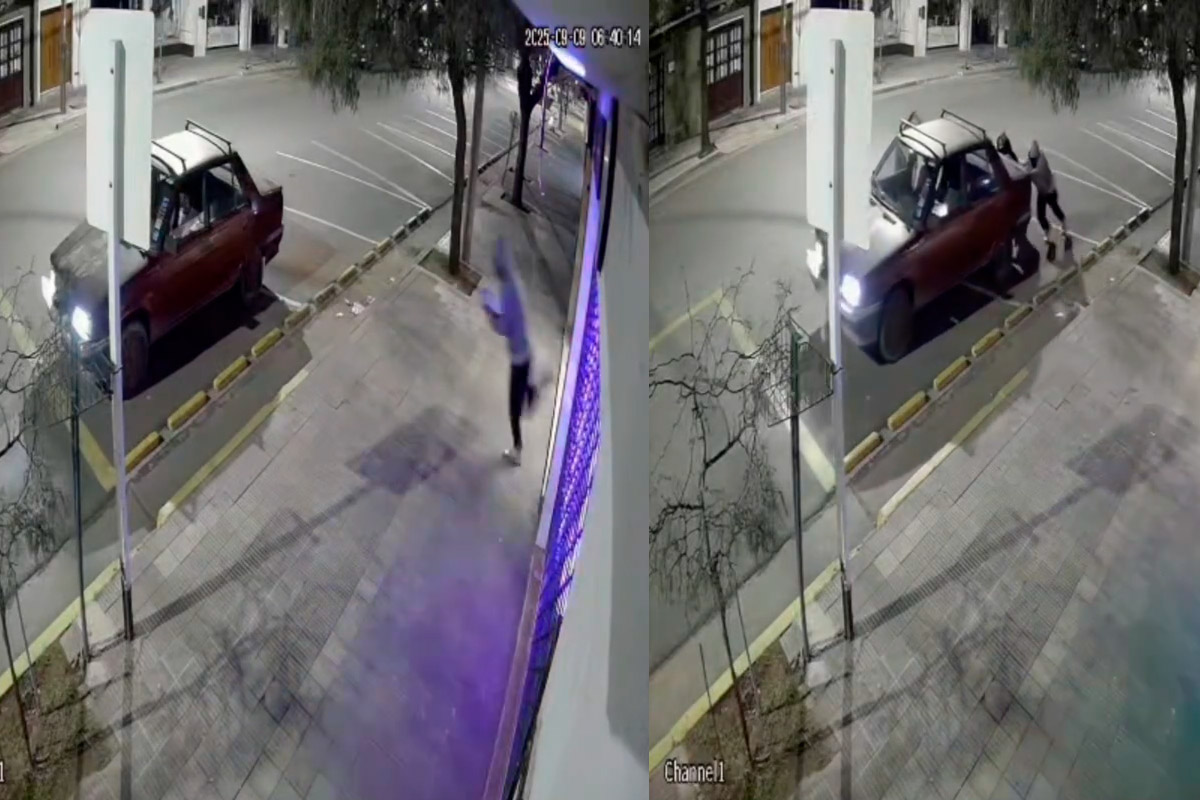 Huida bizarra en Pico: entraron a robar un comercio a las patadas, pero se le paró el auto y tuvieron que escapar empujándolo