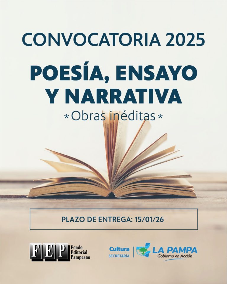 Nueva convocatoria del Fondo Editorial Pampeano 2025: poesía, ensayo y narrativa