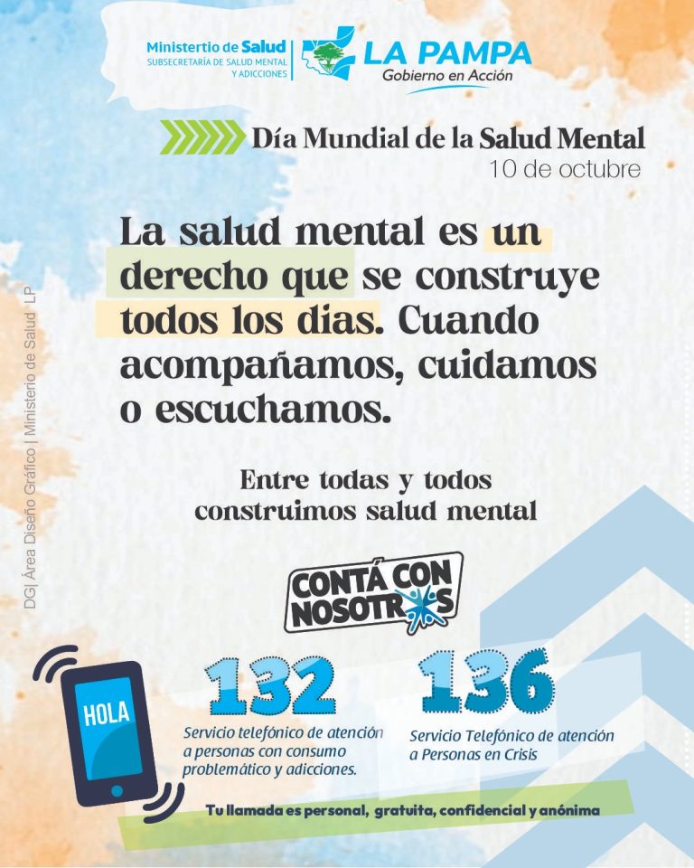 La Pampa hizo un llamado a la concientización en el día Mundial de la Salud Mental