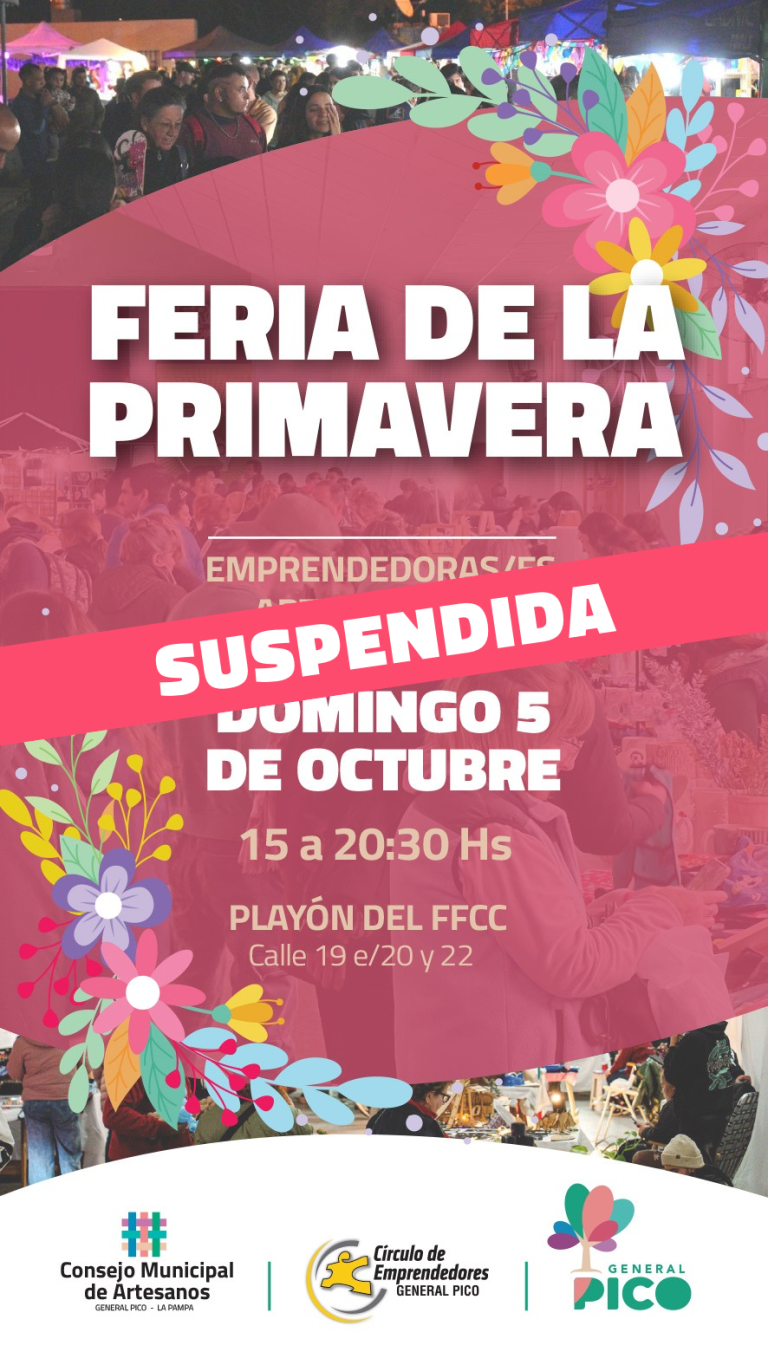 Suspenden la feria de la primavera en General Pico por fuertes vientos