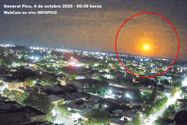 Nuevo bólido iluminó el cielo de General Pico durante la madrugada y quedó registrado por la cámara de InfoPico.com