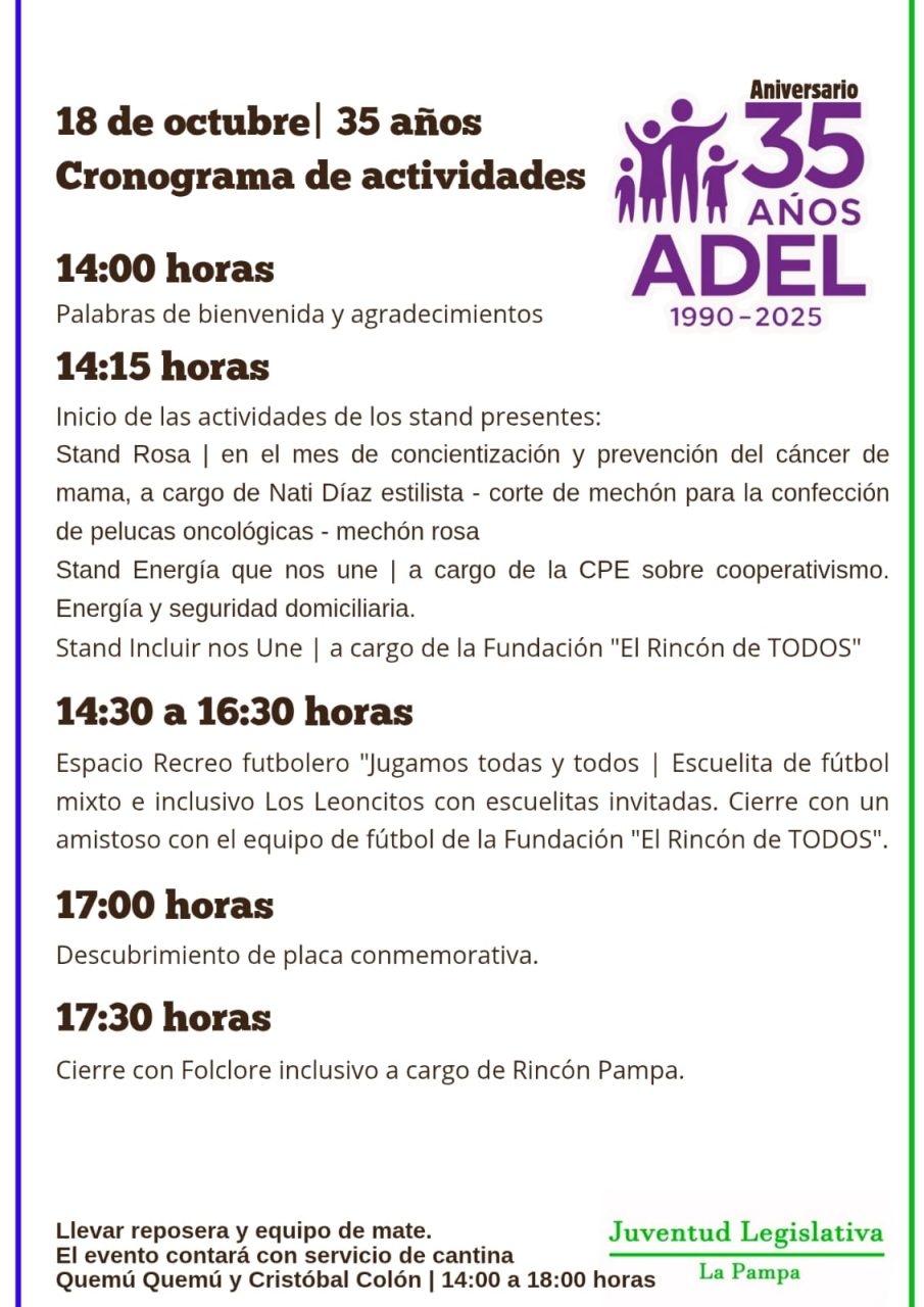 ADEL celebra su 35º aniversario con una jornada de actividades para toda la comunidad