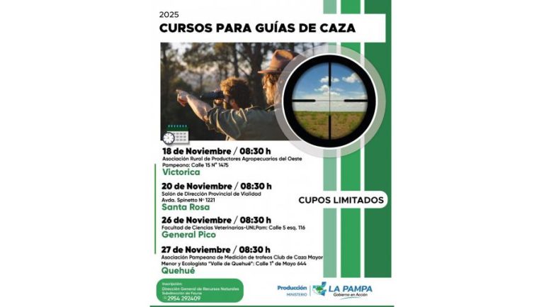 Capacitación para “guías de caza”: cursos en cuatro localidades de La Pampa