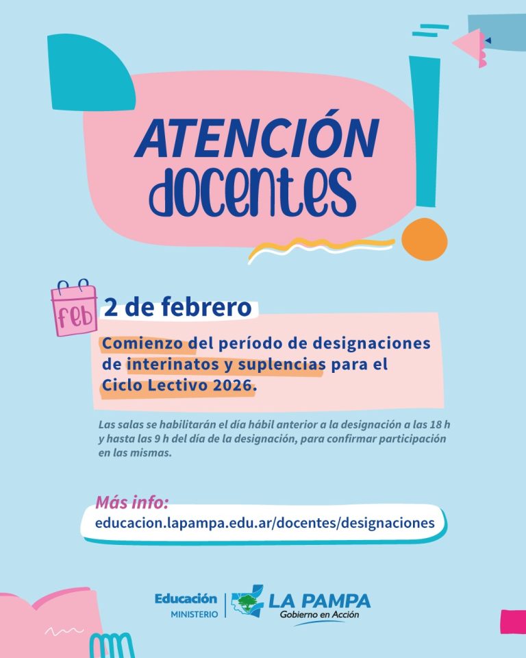 Designaciones docentes en La Pampa: se utilizará el sistema informático “Voz por Vos”