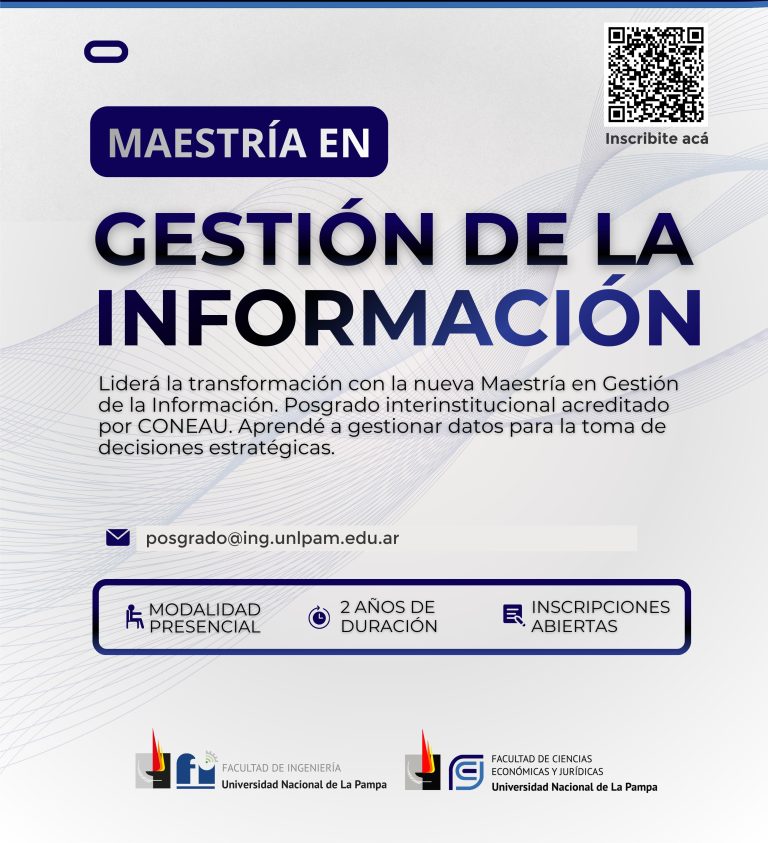 La UNLPam abre las inscripciones para la nueva maestría en gestión de la información
