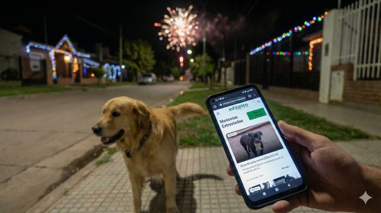 Mascotas y pirotecnia: una herramienta solidaria para los reencuentros tras los festejos de fin de año