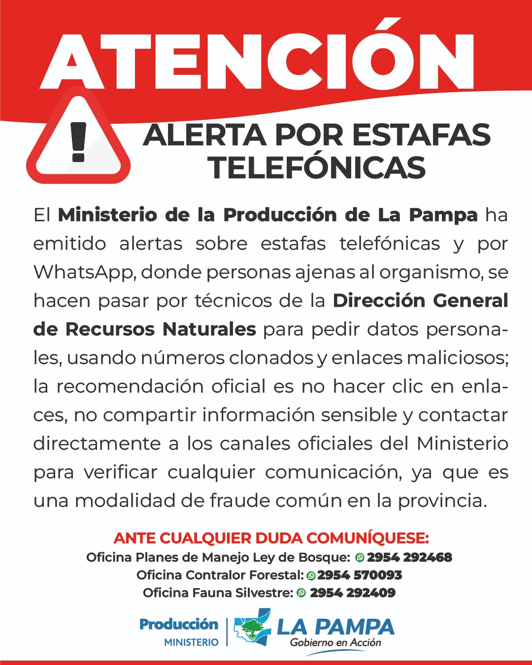Alerta por intentos de estafas telefónicas y por WhatsApp a nombre de ...