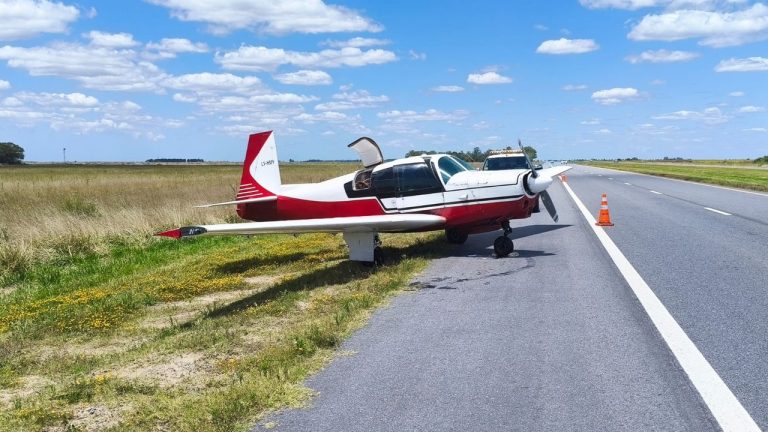 Una avioneta debió aterrizar de emergencia sobre la Ruta Provincial 56