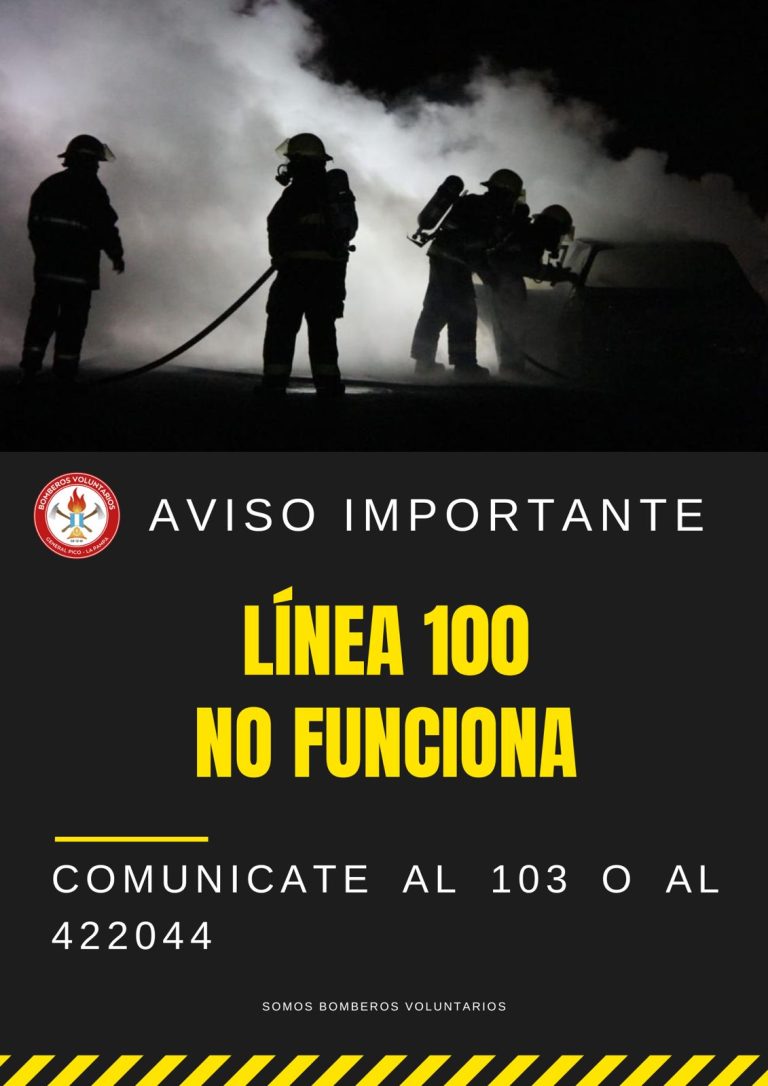 Bomberos de General Pico informan que la línea de emergencias 100 está fuera de servicio