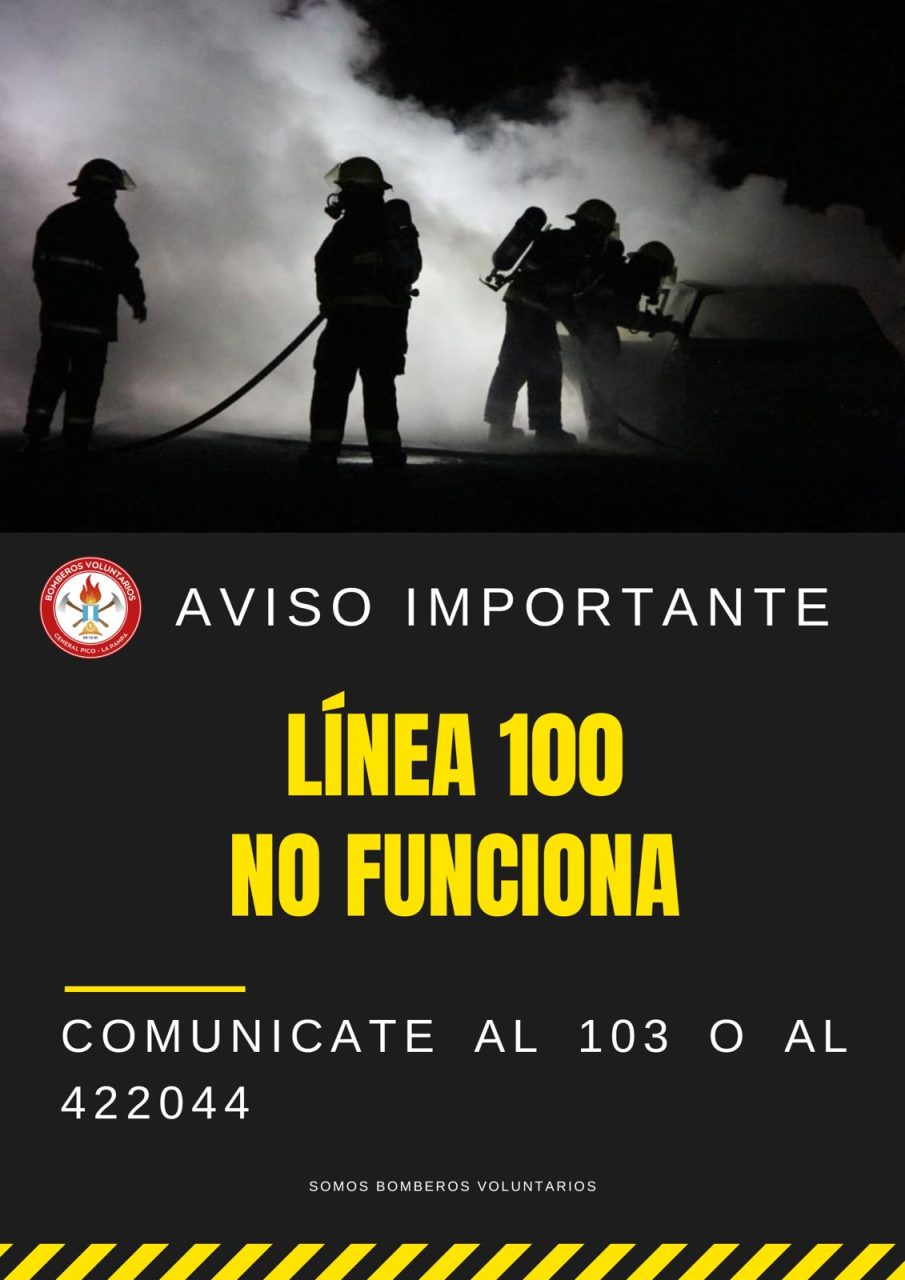 Bomberos de General Pico informan que la línea de emergencias 100 está fuera de servicio