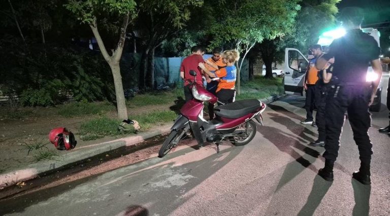 Dos motociclistas chocaron contra un perro: el casco evitó lesiones mayores