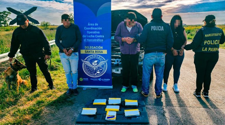 Golpe al narcotráfico: secuestran casi 8 kilos de cocaína y desbaratan una banda que operaba en La Pampa y Buenos Aires