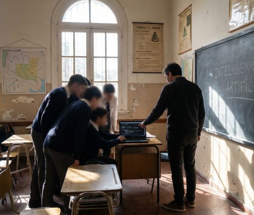Inteligencia artificial en las aulas pampeanas: el desafío de capacitar a los docentes sin perder el vínculo (Imagen ilustrativa IA - infopico.com)