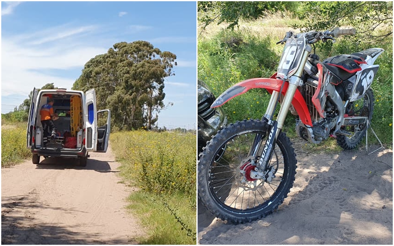 Accidente en General Pico: Piloto de motocross hospitalizado tras perder el control de su moto