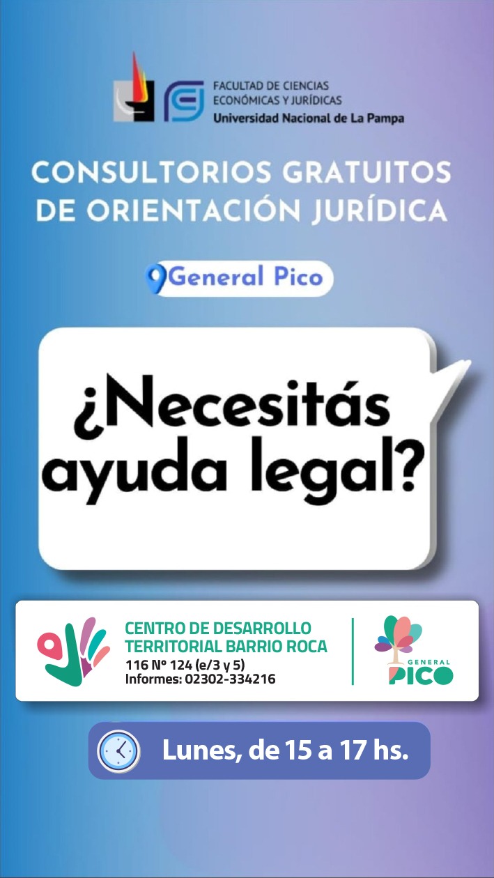 General Pico: Ofrecen asesoramiento legal gratuito en el centro de desarrollo territorial del barrio Roca