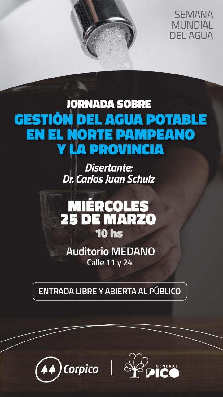 General Pico: Analizarán la gestión del agua potable en una jornada abierta a la comunidad