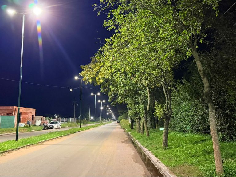Avanzan las obras en Barrio Sur: nueva iluminación LED acompaña la reciente pavimentación de los accesos