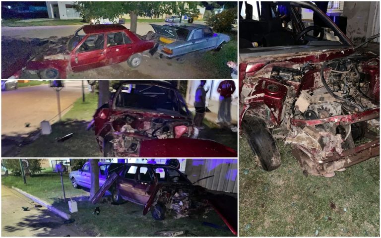 Un conductor fue demorado tras chocar contra una columna y un auto estacionado en la madrugada