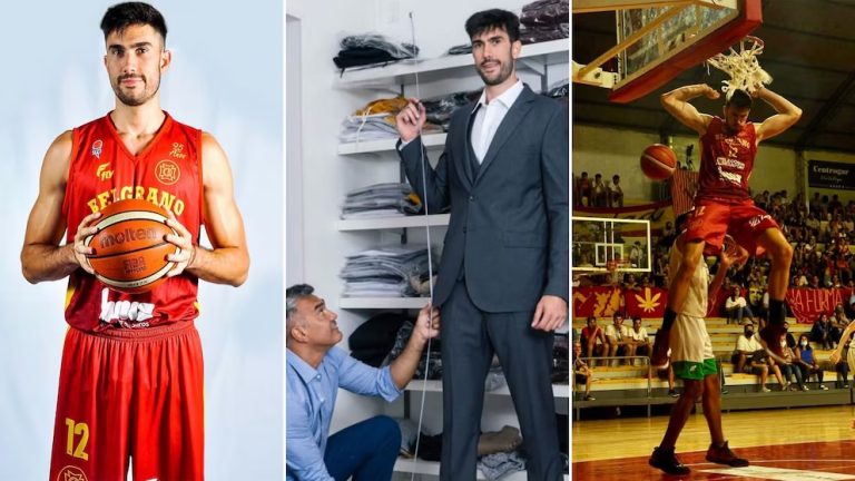 Un basquetbolista piquense ganó el concurso del “hombre más alto” y logró ponerse un traje tras casi 15 años