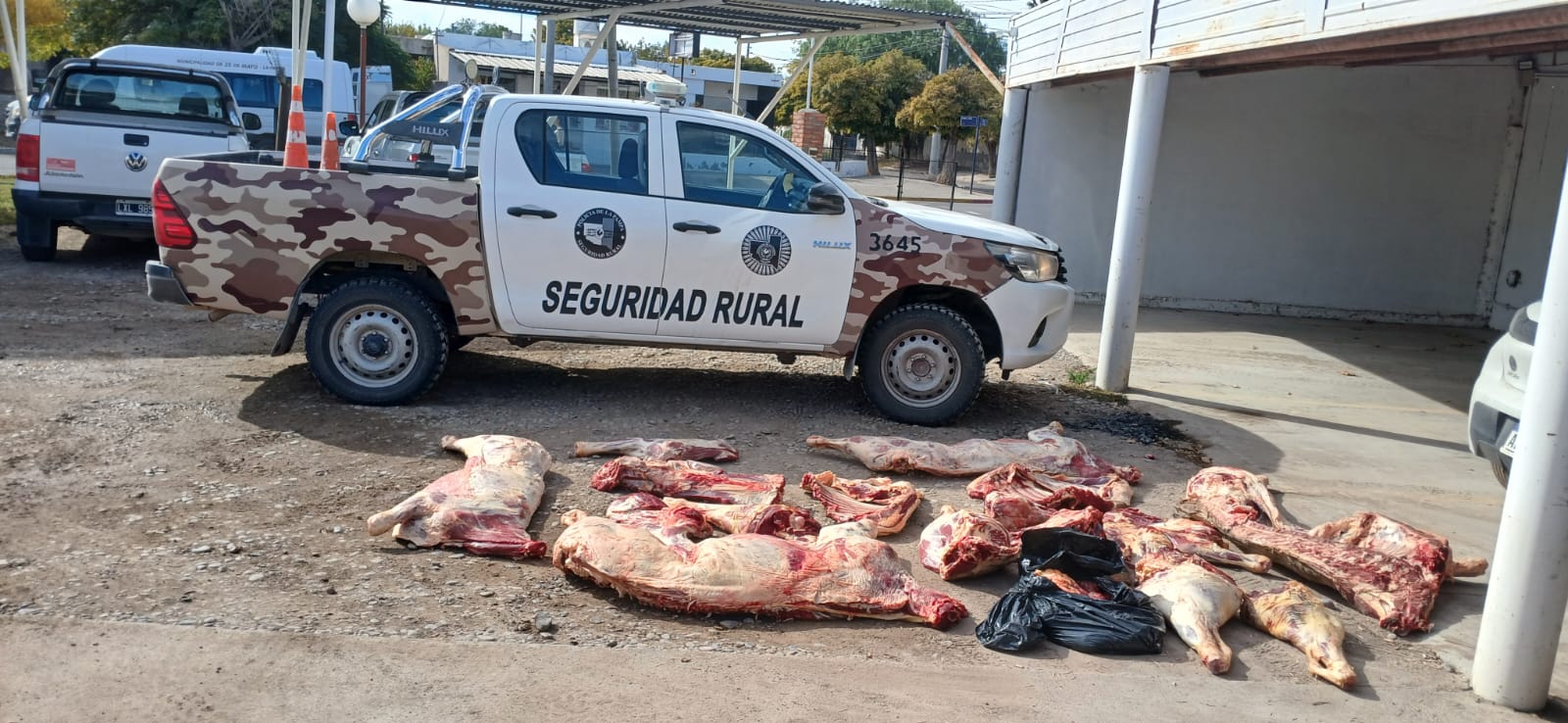 Decomisaron y quemaron más de 400 kilos de carne transportada de forma irregular en una camioneta