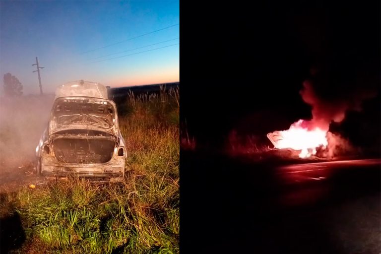 Un BMW conducido por un vecino de General Pico se incendió por completo cerca de General Villegas