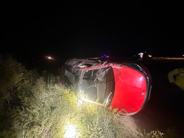Siniestro vial en la Ruta Nacional 35: volcó un automóvil a la altura del Bajo Giuliani