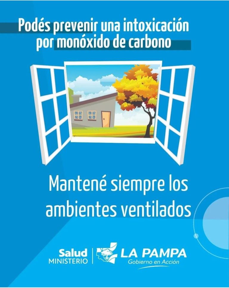 Ante las bajas temperaturas, Salud de La Pampa reitera las medidas para prevenir intoxicaciones por monóxido de carbono
