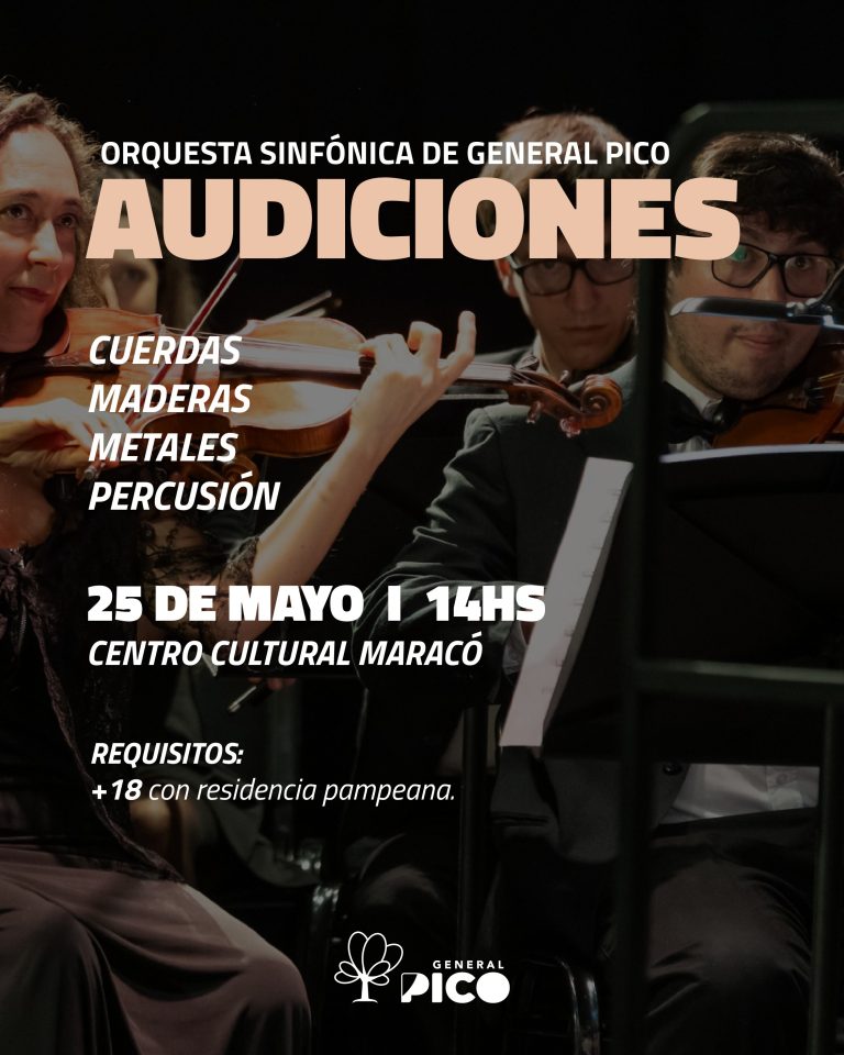 Convocan a audiciones para integrar la Orquesta Sinfónica de General Pico