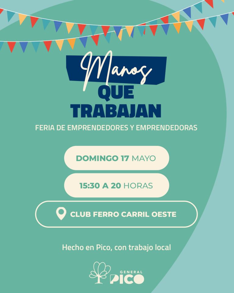 General Pico: Se realizará la feria de emprendimientos “Manos que trabajan” en el Club Ferro Carril Oeste