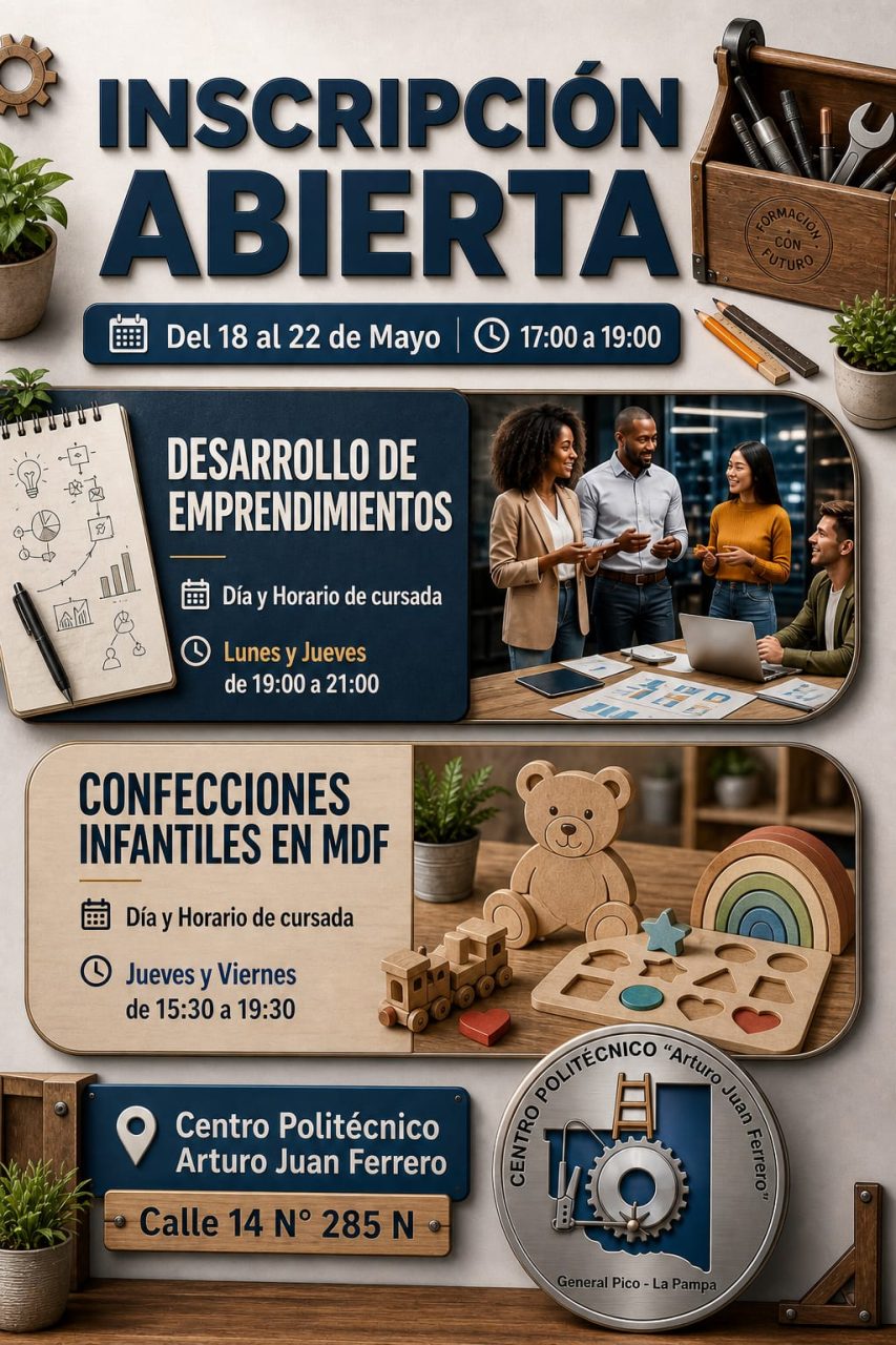 Nuevos talleres gratuitos en el Centro Politécnico: de la idea al emprendimiento y confección de juguetes en madera