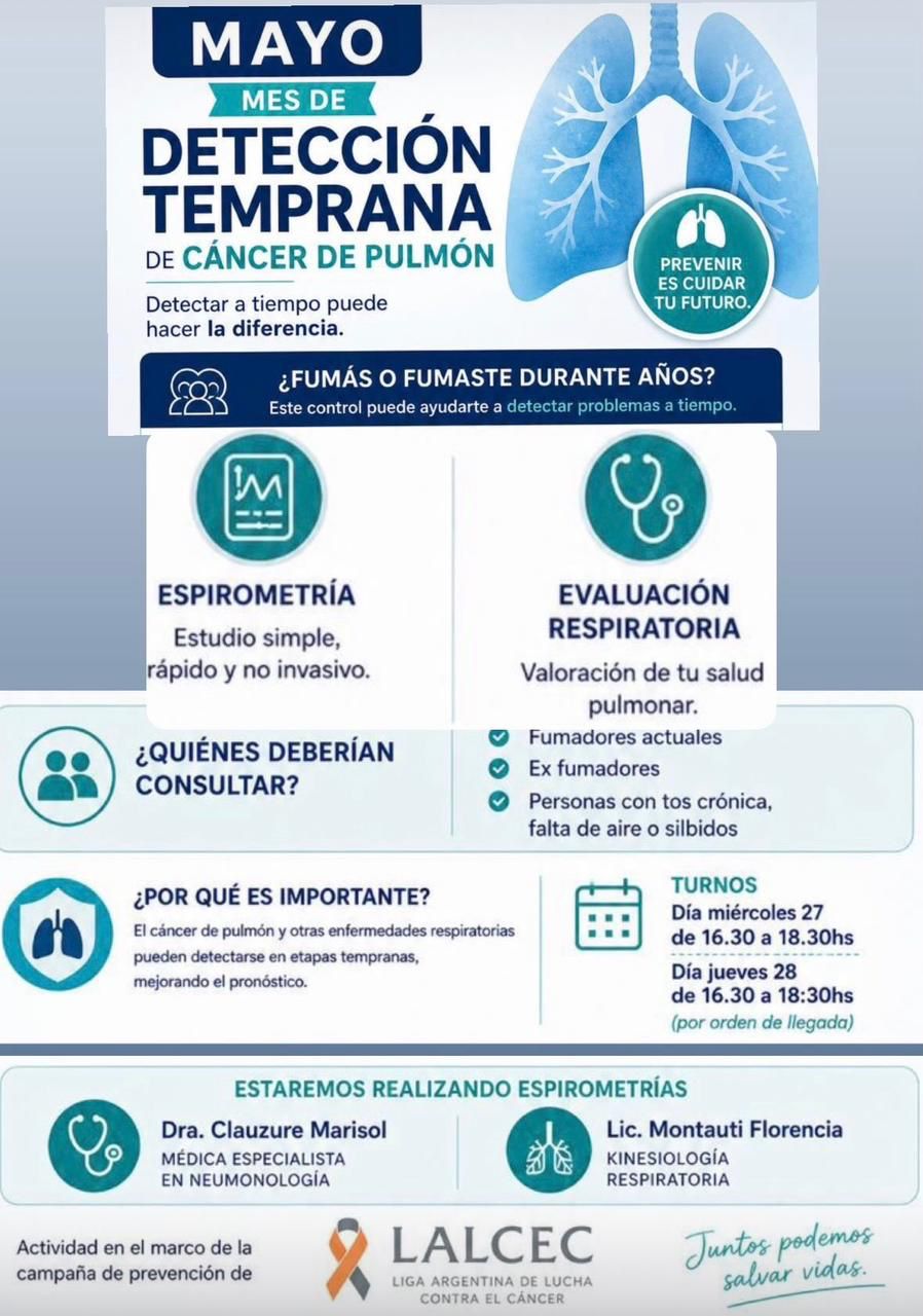 LALCEC impulsa una campaña de detección temprana del cáncer de pulmón: conocé los días y horarios