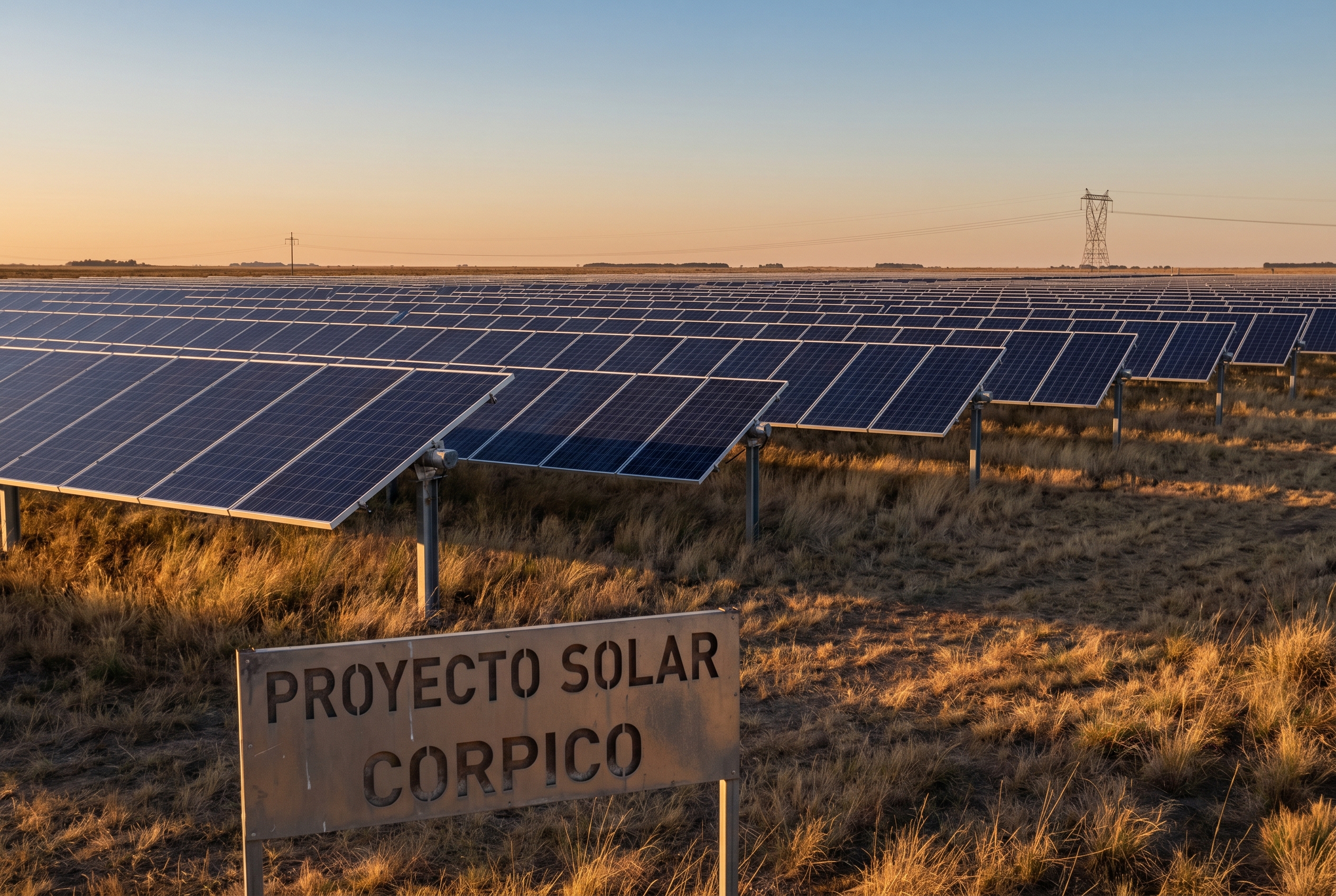 Corpico evalúa desarrollar su propio parque solar en General Pico (Imagen ilustrativa IA - infopico.com)