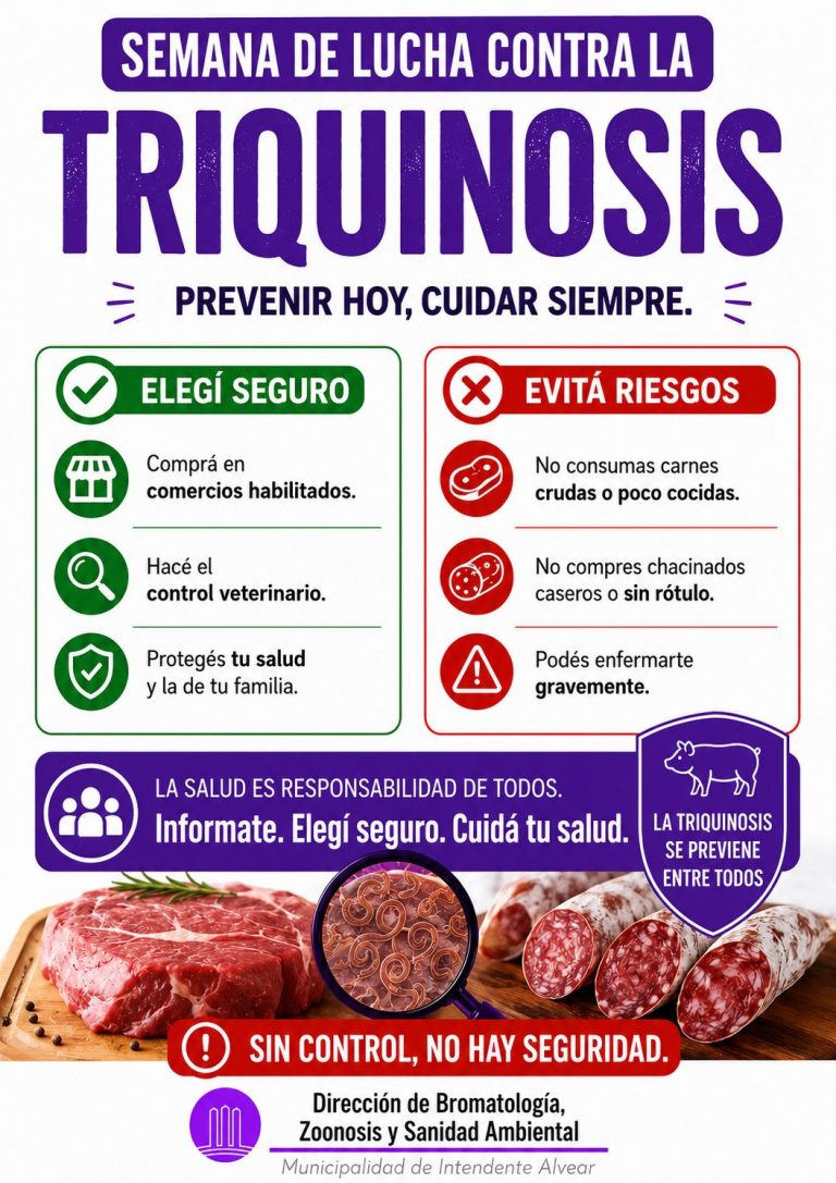 Intendente Alvear: refuerzan la prevención sobre triquinosis y botulismo tras un caso en La Pampa