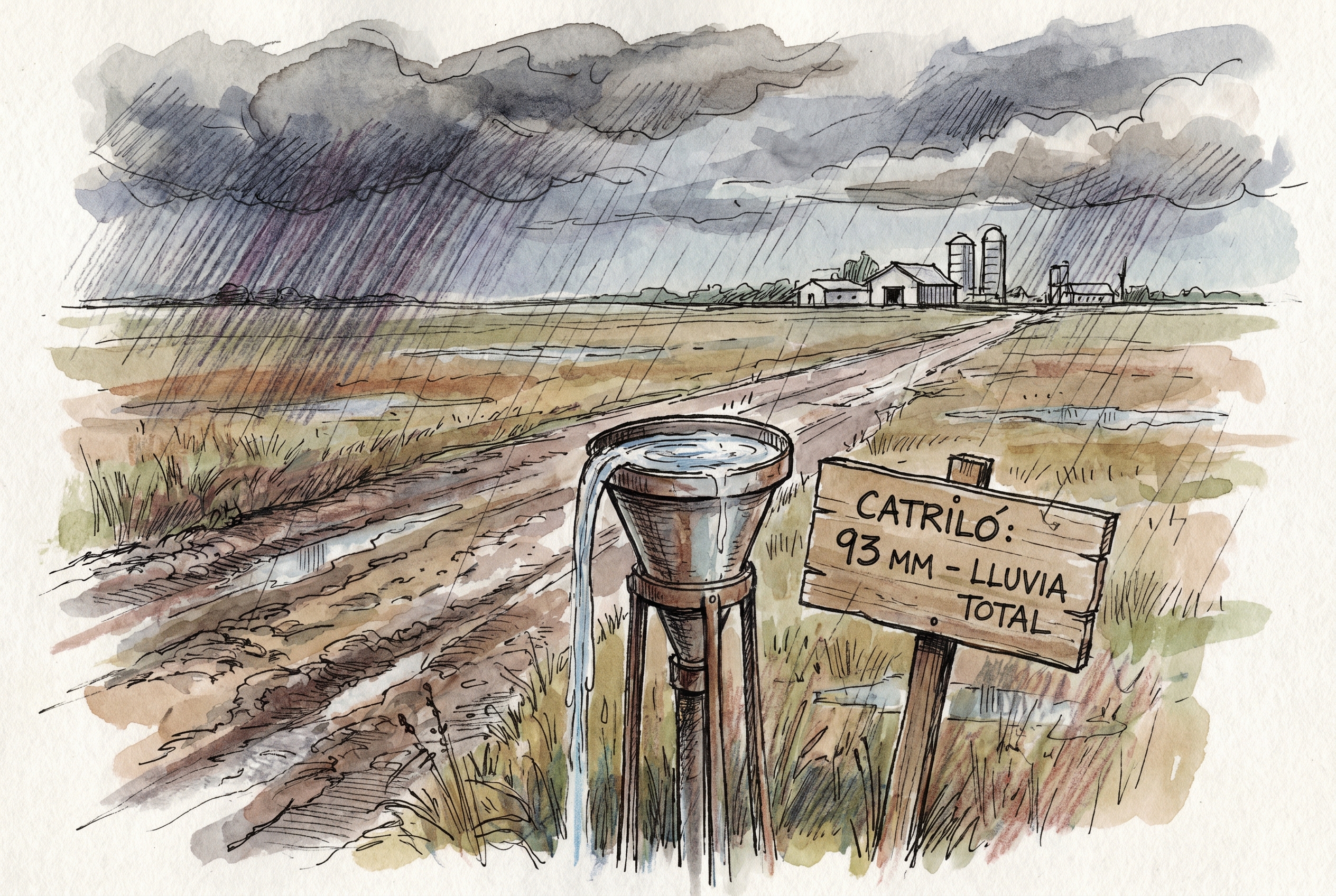 Datos de precipitaciones en La Pampa: Catriló lideró los registros con 93 milímetros (Imagen ilustrativa IA - infopico.com)