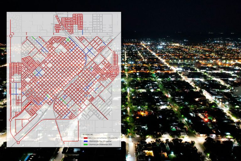 Plan 100 cuadras en General Pico: el mapa detallado y las calles donde se instalará el nuevo alumbrado LED